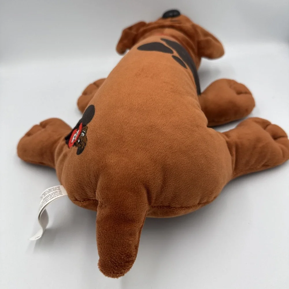 Pound Puppy Plush Dog Brown Black Spots Red Collar Long Ears 2019